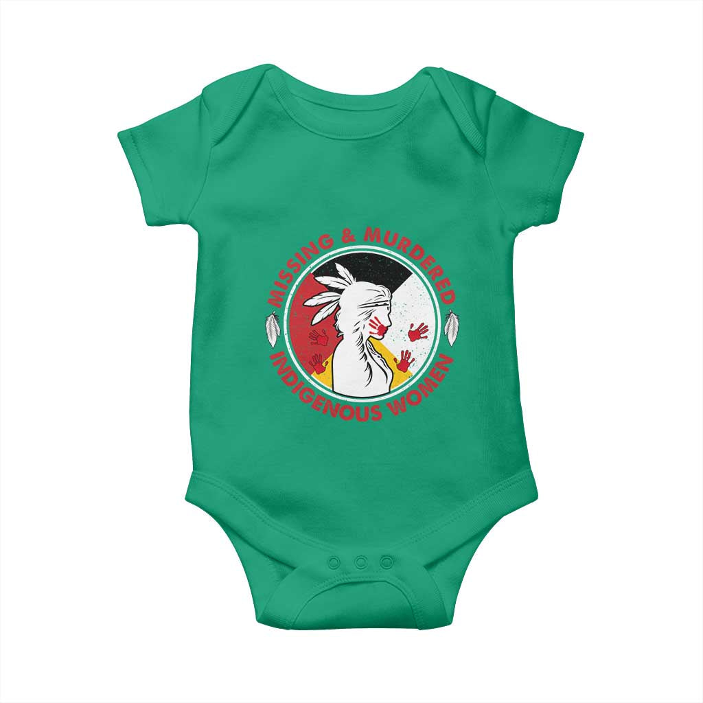 MMIW Missing and Murdered Indigenous Women Red Hand Baby Onesie TS14 Irish Green Print Your Wear