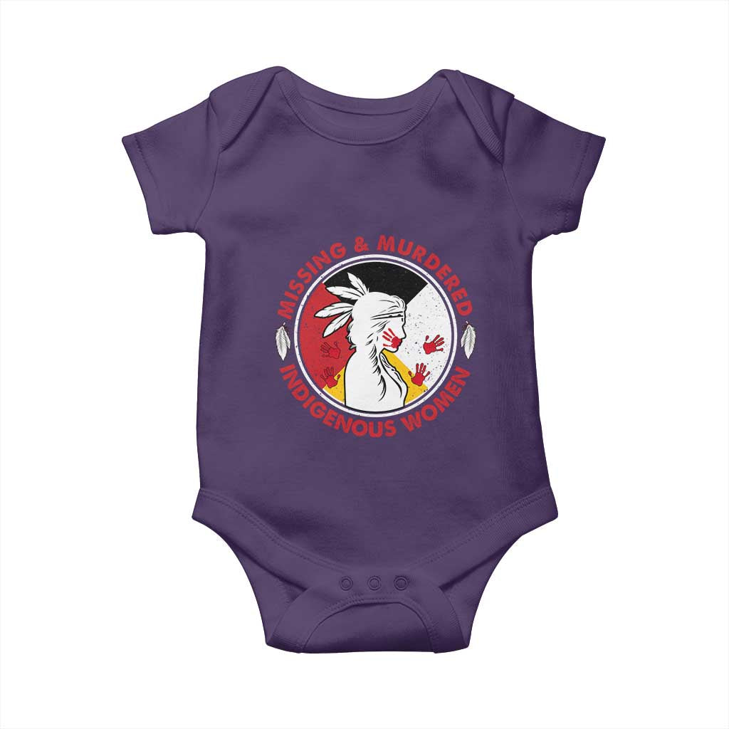 MMIW Missing and Murdered Indigenous Women Red Hand Baby Onesie TS14 Purple Print Your Wear
