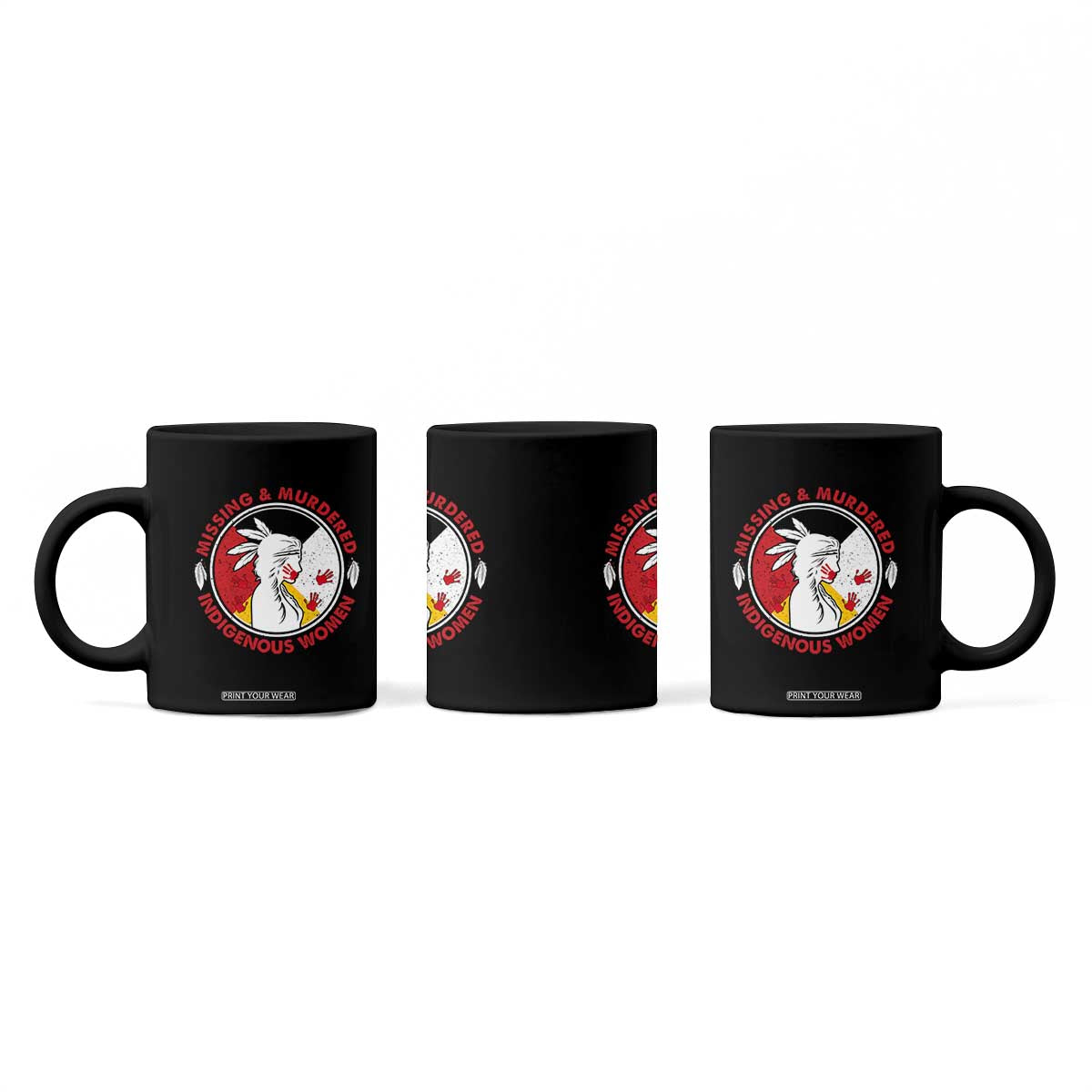 MMIW Missing and Murdered Indigenous Women Red Hand Coffee Mug TS14 Print Your Wear