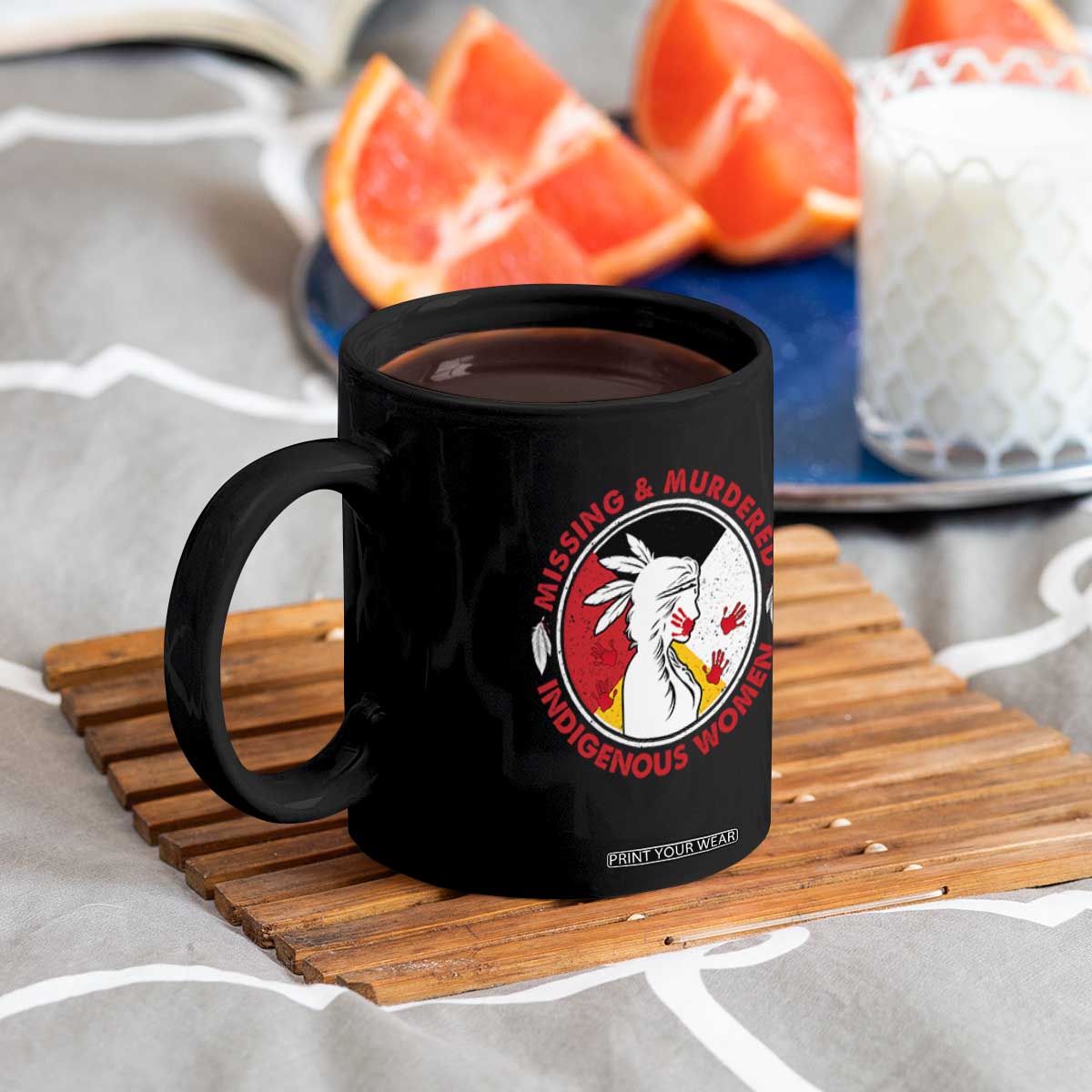 MMIW Missing and Murdered Indigenous Women Red Hand Coffee Mug TS14 Print Your Wear