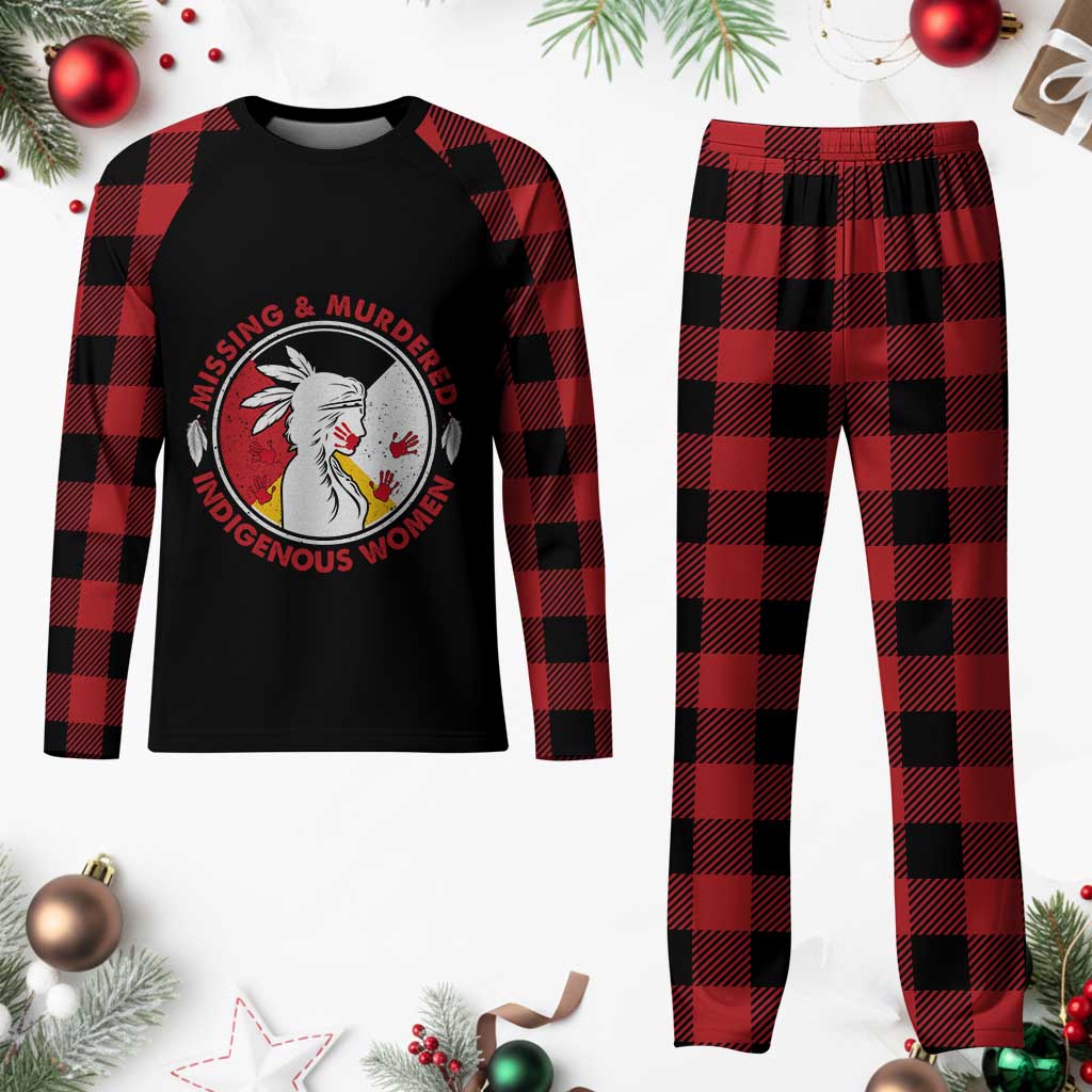 MMIW Missing and Murdered Indigenous Women Red Hand Plaid Pajama Set TS14 Buffalo Plaid Print Your Wear