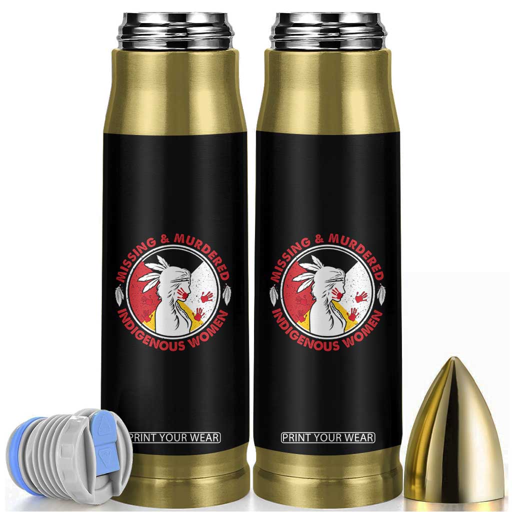 MMIW Missing and Murdered Indigenous Women Red Hand Bullet Tumbler TS14 Black Print Your Wear