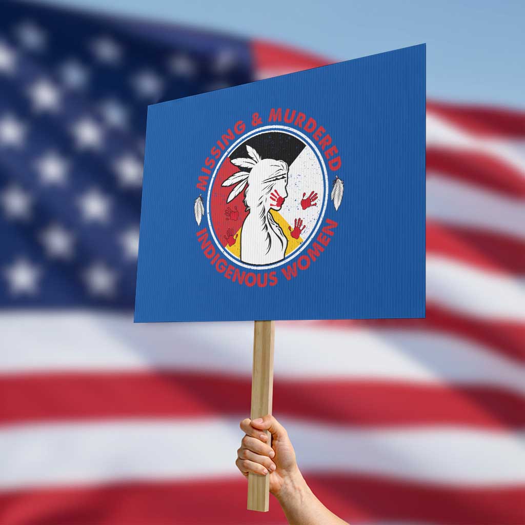 MMIW Missing and Murdered Indigenous Women Red Hand Protest Sign TS14 Horizontal 18