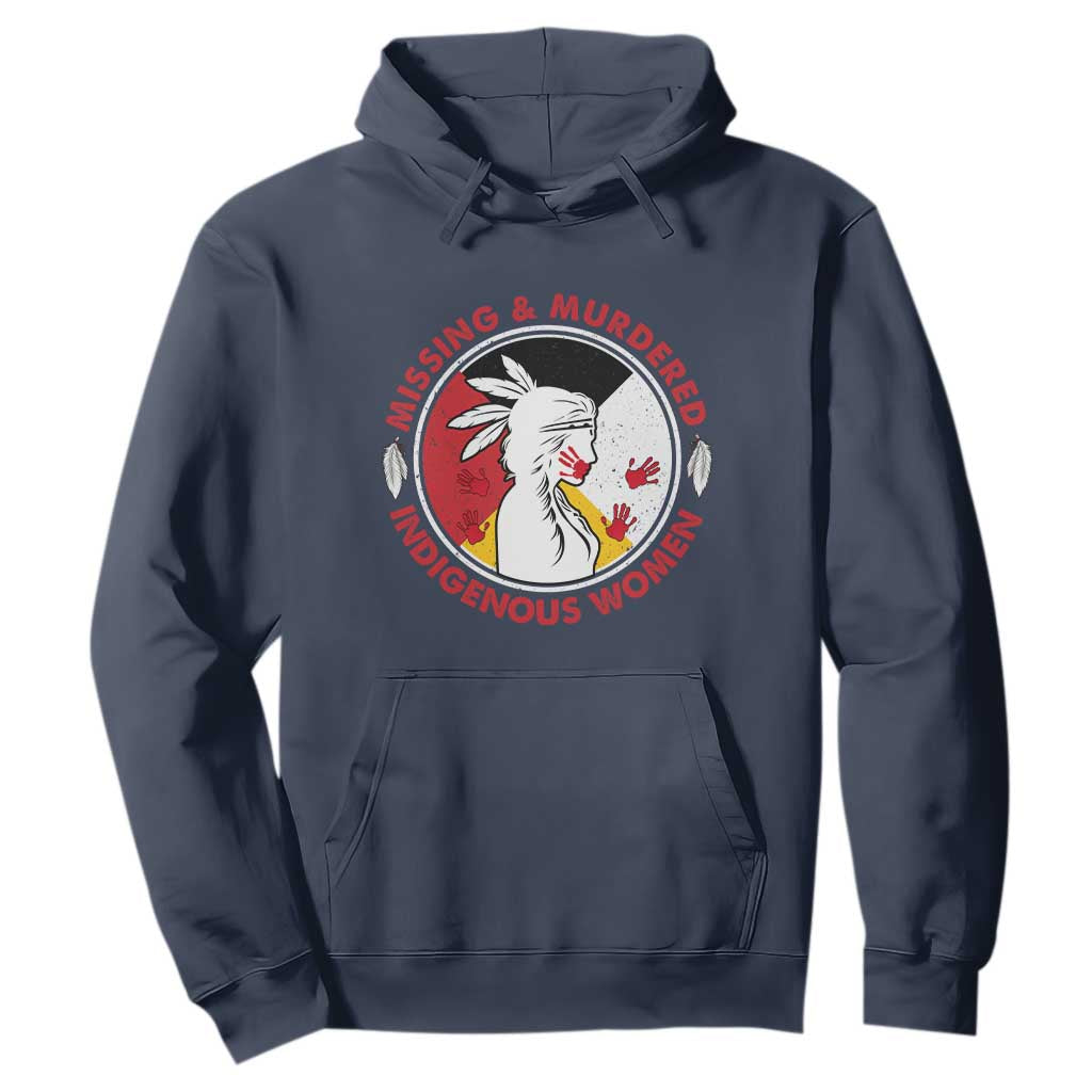 MMIW Missing and Murdered Indigenous Women Red Hand Hoodie TS14 Navy Print Your Wear