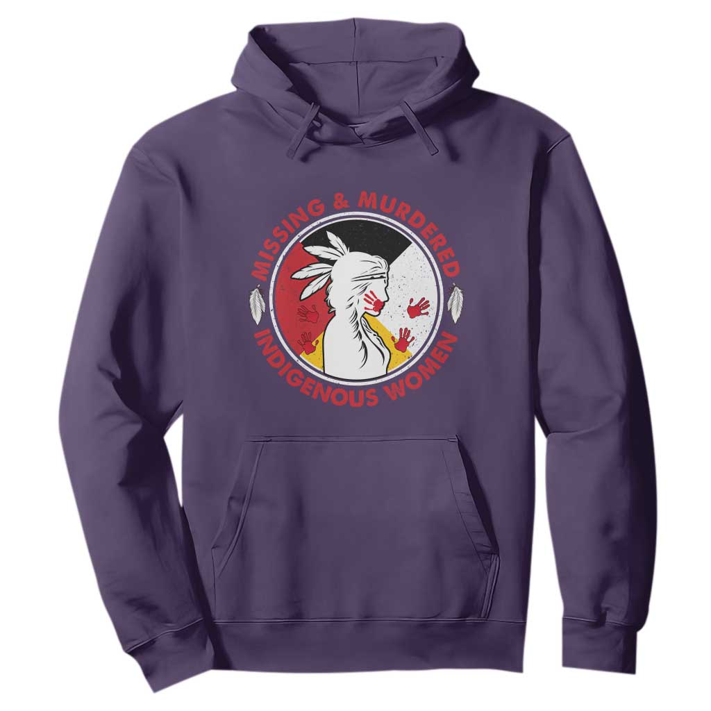 MMIW Missing and Murdered Indigenous Women Red Hand Hoodie TS14 Purple Print Your Wear