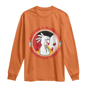 MMIW Missing and Murdered Indigenous Women Red Hand Long Sleeve Shirt TS14 Orange Print Your Wear
