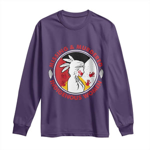MMIW Missing and Murdered Indigenous Women Red Hand Long Sleeve Shirt TS14 Purple Print Your Wear