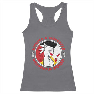 MMIW Missing and Murdered Indigenous Women Red Hand Racerback Tank Top TS14 Charcoal Print Your Wear