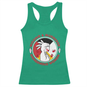MMIW Missing and Murdered Indigenous Women Red Hand Racerback Tank Top TS14 Irish Green Print Your Wear
