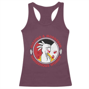 MMIW Missing and Murdered Indigenous Women Red Hand Racerback Tank Top TS14 Maroon Print Your Wear