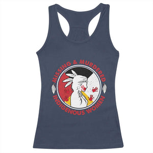 MMIW Missing and Murdered Indigenous Women Red Hand Racerback Tank Top TS14 Navy Print Your Wear