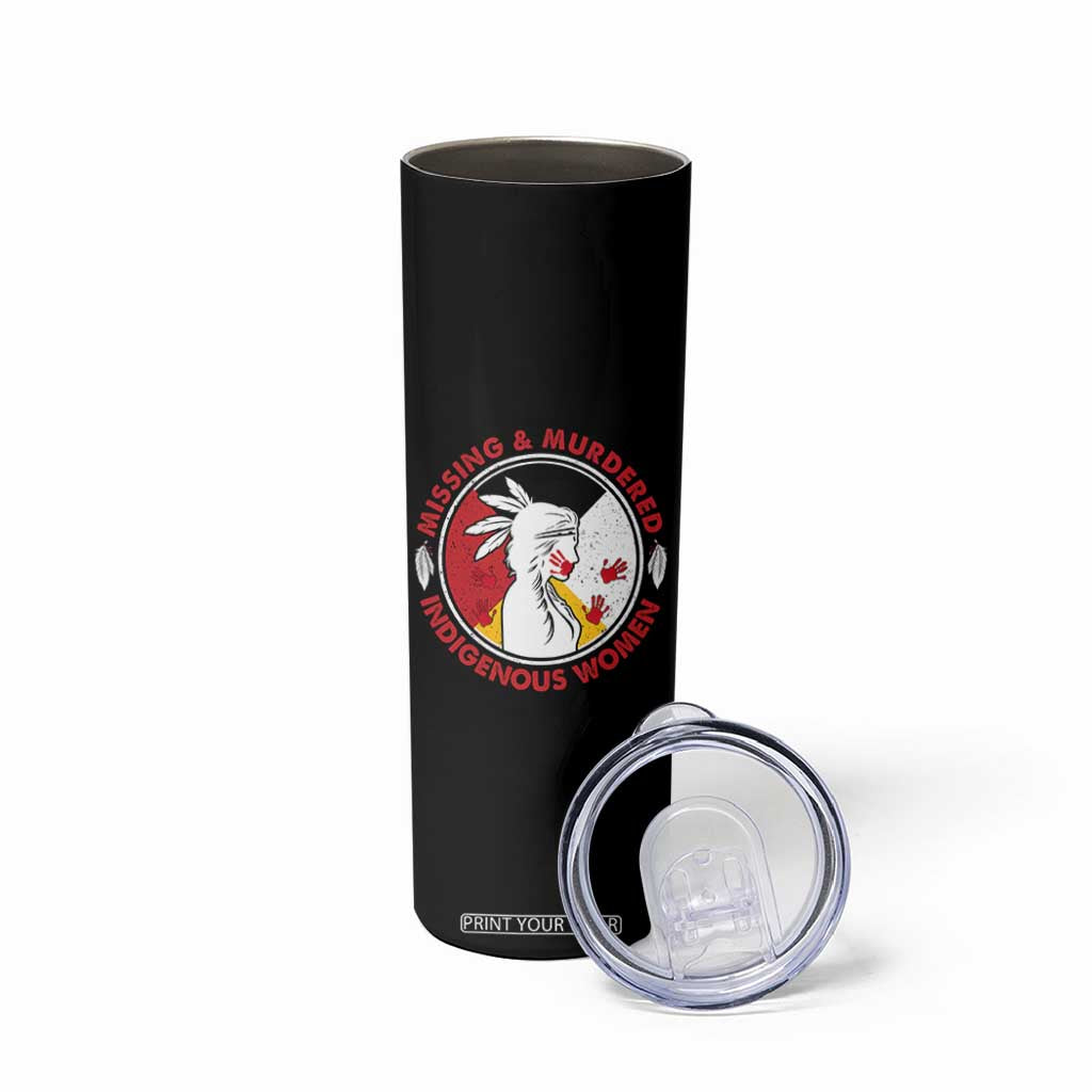 MMIW Missing and Murdered Indigenous Women Red Hand Skinny Tumbler TS14 Print Your Wear