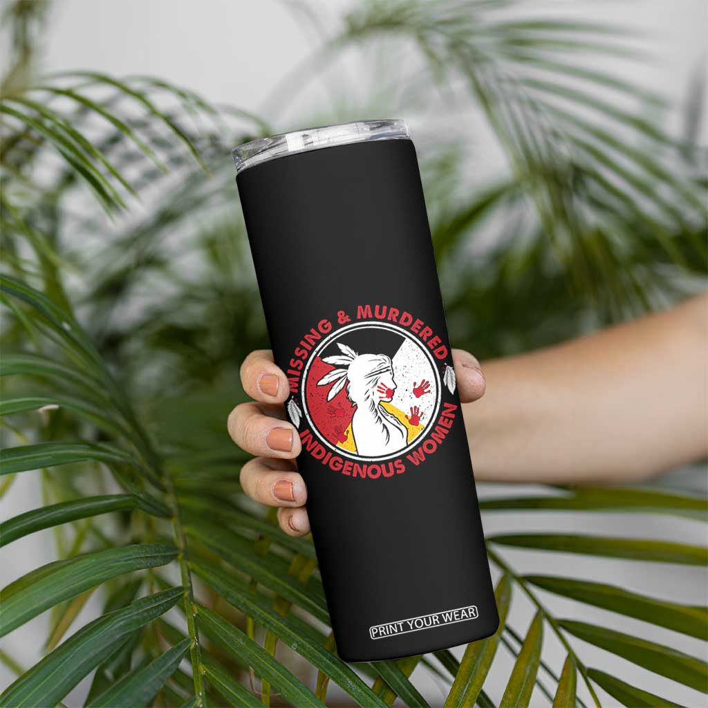 MMIW Missing and Murdered Indigenous Women Red Hand Skinny Tumbler TS14 Print Your Wear