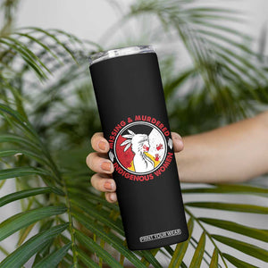MMIW Missing and Murdered Indigenous Women Red Hand Skinny Tumbler - Print Your Wear