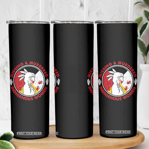 MMIW Missing and Murdered Indigenous Women Red Hand Skinny Tumbler - Print Your Wear