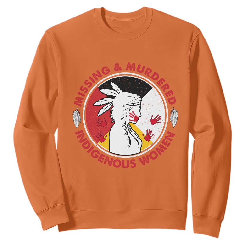 MMIW Missing and Murdered Indigenous Women Red Hand Sweatshirt TS14 Orange Print Your Wear