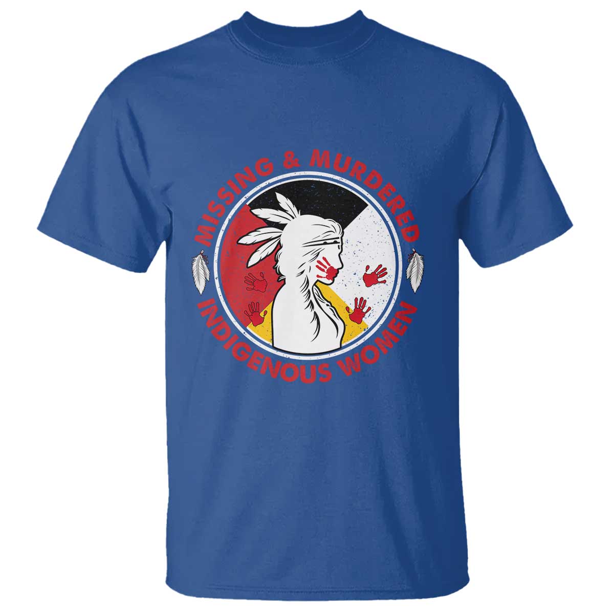 MMIW Missing and Murdered Indigenous Women Red Hand T Shirt TS14 Royal Blue Print Your Wear
