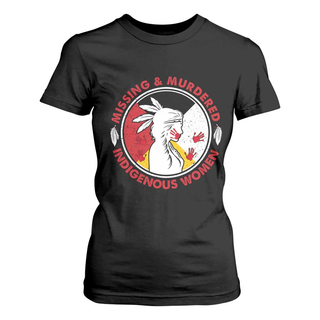 MMIW Missing and Murdered Indigenous Women Red Hand T Shirt For Women TS14 Black Print Your Wear