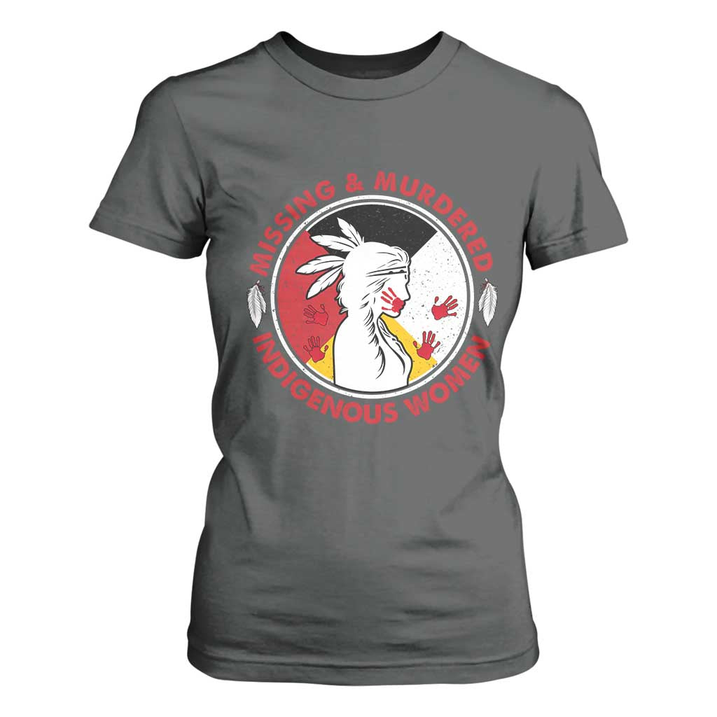 MMIW Missing and Murdered Indigenous Women Red Hand T Shirt For Women TS14 Dark Heather Print Your Wear