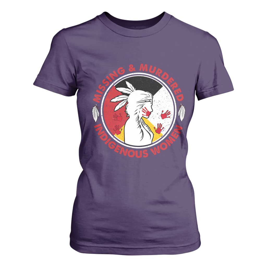 MMIW Missing and Murdered Indigenous Women Red Hand T Shirt For Women TS14 Purple Print Your Wear
