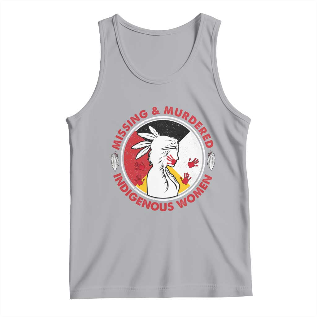 MMIW Missing and Murdered Indigenous Women Red Hand Tank Top TS14 Athletic Heather Print Your Wear
