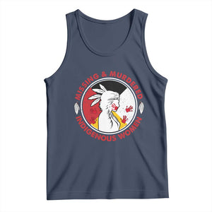 MMIW Missing and Murdered Indigenous Women Red Hand Tank Top TS14 Navy Print Your Wear