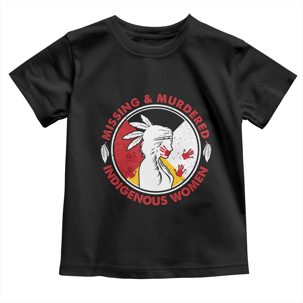 MMIW Missing and Murdered Indigenous Women Red Hand Toddler T Shirt TS14 Black Print Your Wear