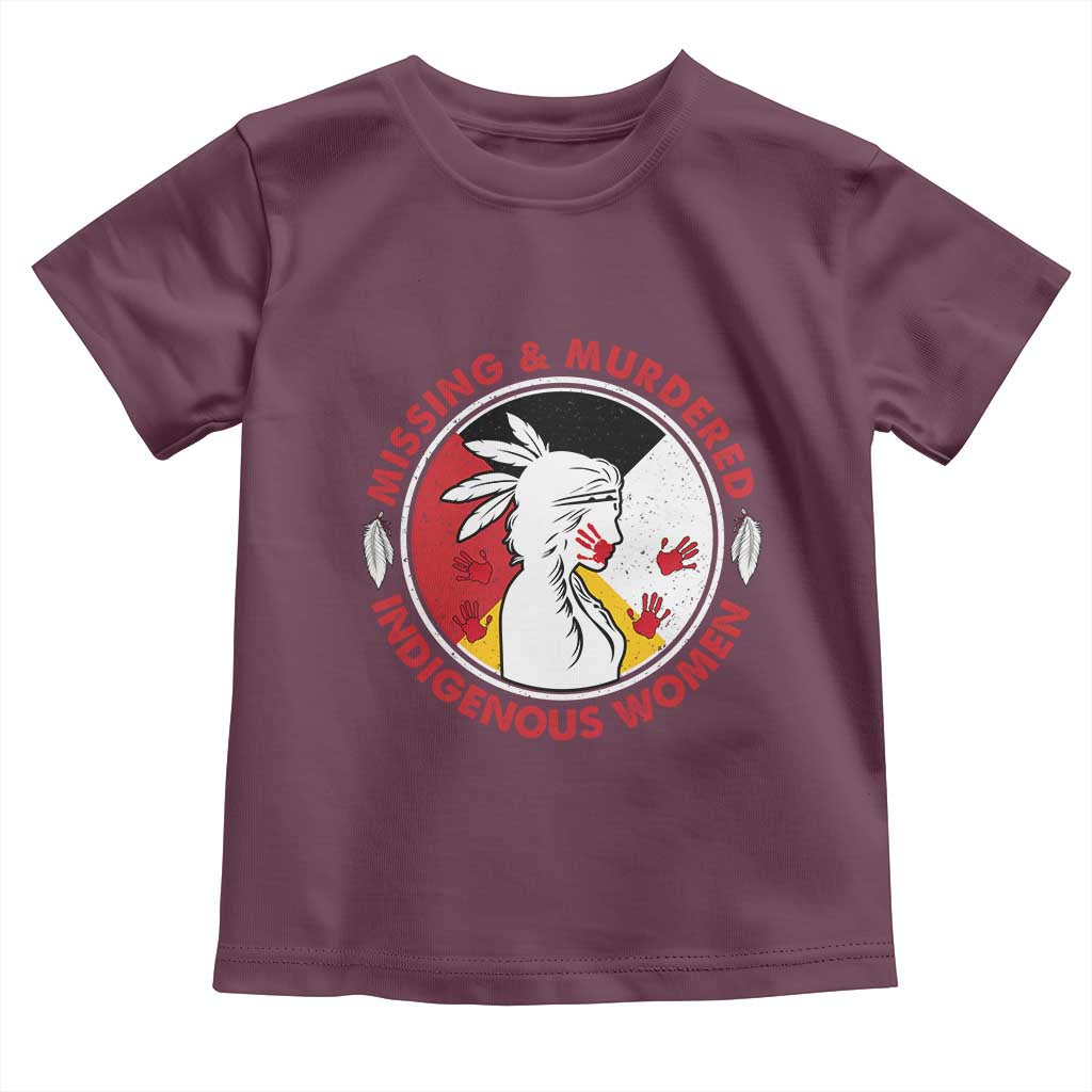 MMIW Missing and Murdered Indigenous Women Red Hand Toddler T Shirt TS14 Maroon Print Your Wear
