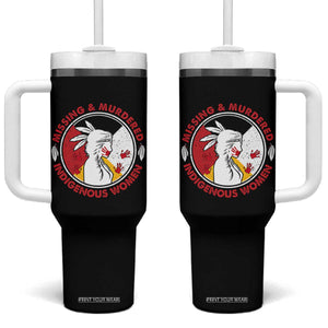MMIW Missing and Murdered Indigenous Women Red Hand Tumbler With Handle TS14 One Size: 40 oz Black Print Your Wear