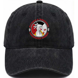 MMIW Missing and Murdered Indigenous Women Red Hand Washed Cotton Baseball Cap TS14 Washed Cap Universal Fit Black Print Your Wear