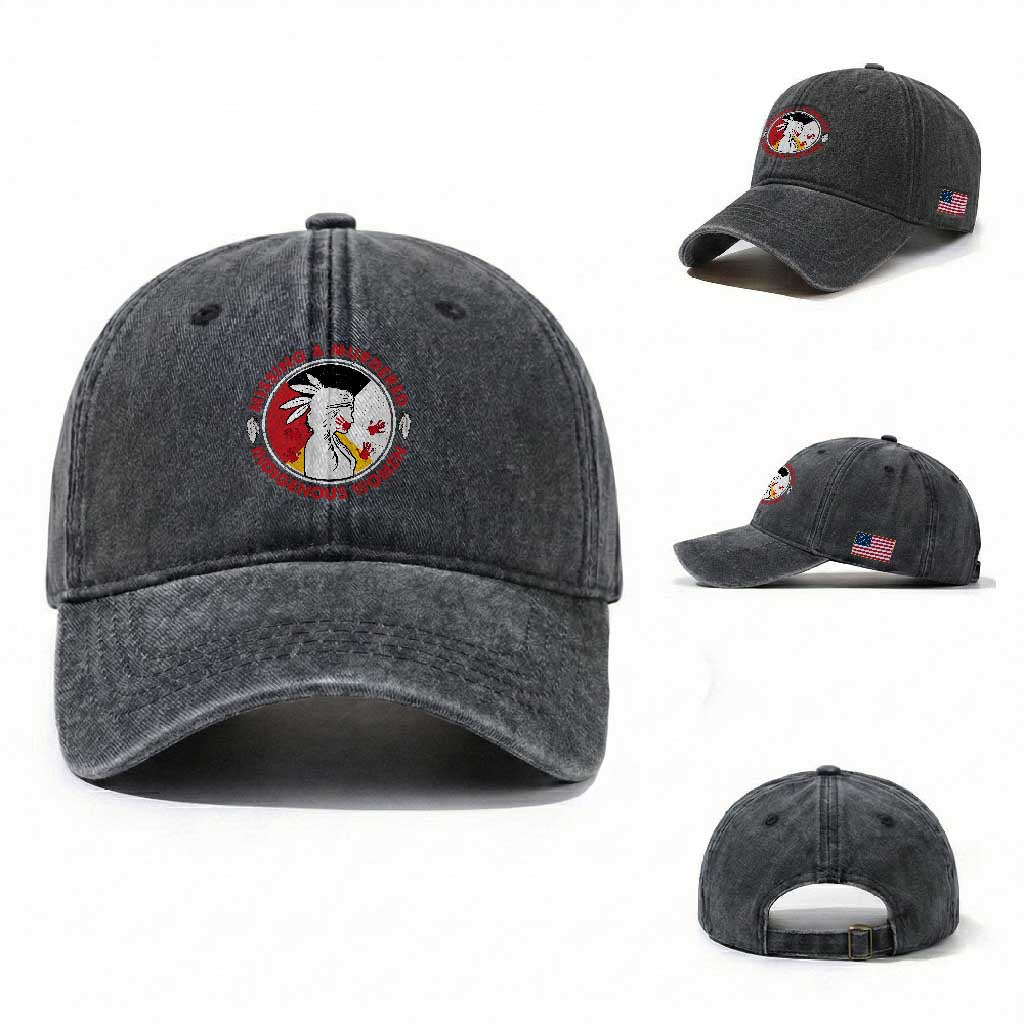 MMIW Missing and Murdered Indigenous Women Red Hand Washed Cotton Baseball Cap TS14 Washed Cap Universal Fit Dark Gray Print Your Wear