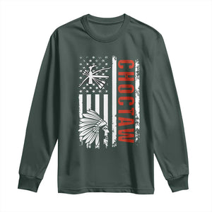 Choctaw Tribe Native American Day Indigenous Peoples Day Long Sleeve Shirt TS14 Dark Forest Green Print Your Wear
