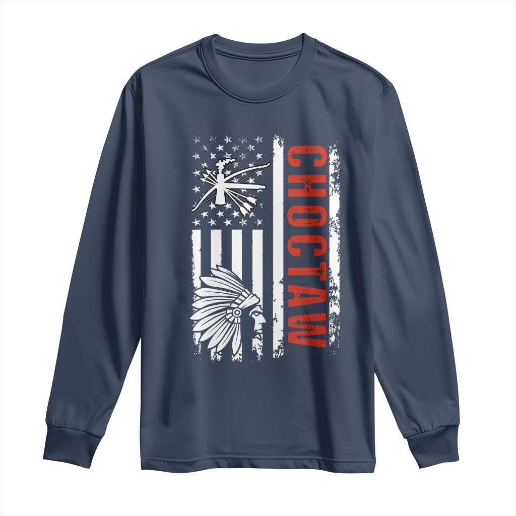 Choctaw Tribe Native American Day Indigenous Peoples Day Long Sleeve Shirt TS14 Navy Print Your Wear