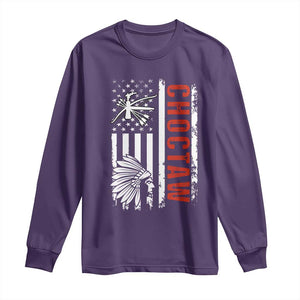 Choctaw Tribe Native American Day Indigenous Peoples Day Long Sleeve Shirt TS14 Purple Print Your Wear