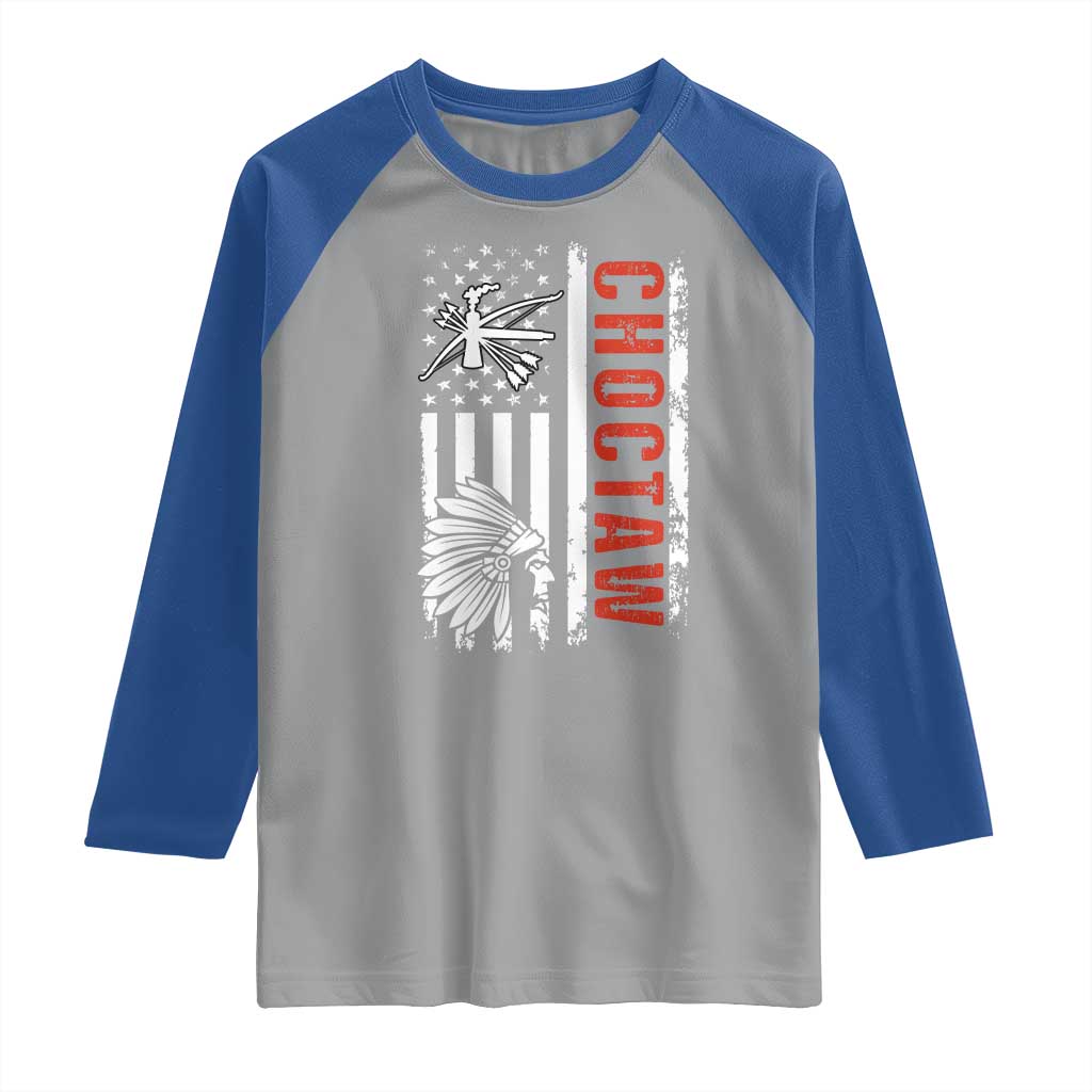 Choctaw Tribe Native American Day Indigenous Peoples Day Raglan Shirt TS14 Sport Gray Royal Print Your Wear