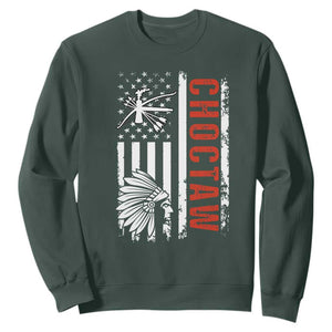 Choctaw Tribe Native American Day Indigenous Peoples Day Sweatshirt TS14 Dark Forest Green Print Your Wear