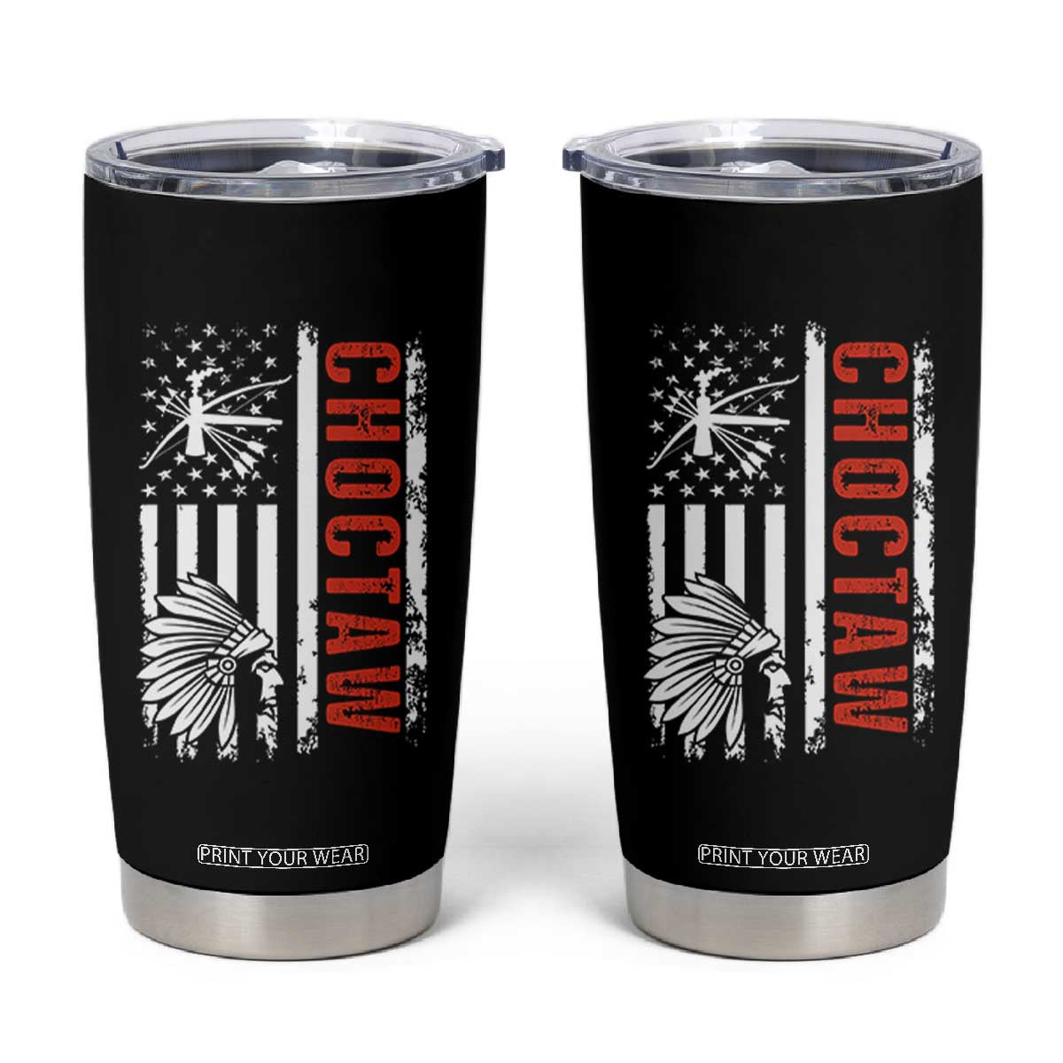 Choctaw Tribe Native American Day Indigenous Peoples Day Tumbler Cup TS14 Black Print Your Wear