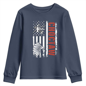 Choctaw Tribe Native American Day Indigenous Peoples Day Youth Sweatshirt TS14 Navy Print Your Wear