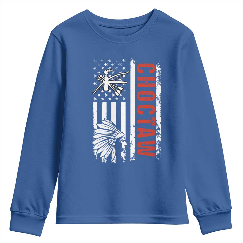 Choctaw Tribe Native American Day Indigenous Peoples Day Youth Sweatshirt TS14 Royal Blue Print Your Wear