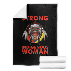 MMIW Native American Strong Indigenous Woman Throw Blanket - Print Your Wear