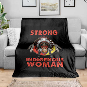 MMIW Native American Strong Indigenous Woman Throw Blanket - Print Your Wear