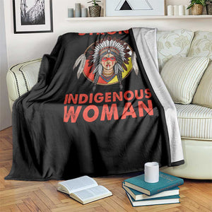 MMIW Native American Strong Indigenous Woman Throw Blanket - Print Your Wear