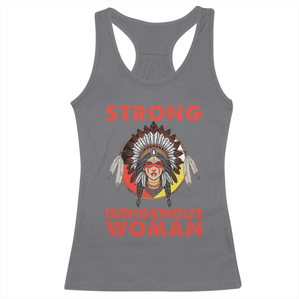 MMIW Native American Strong Indigenous Woman Racerback Tank Top TS14 Charcoal Print Your Wear