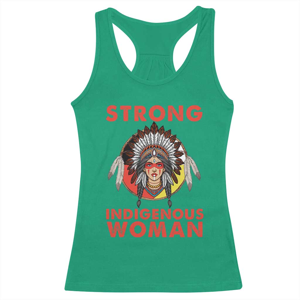 MMIW Native American Strong Indigenous Woman Racerback Tank Top TS14 Irish Green Print Your Wear