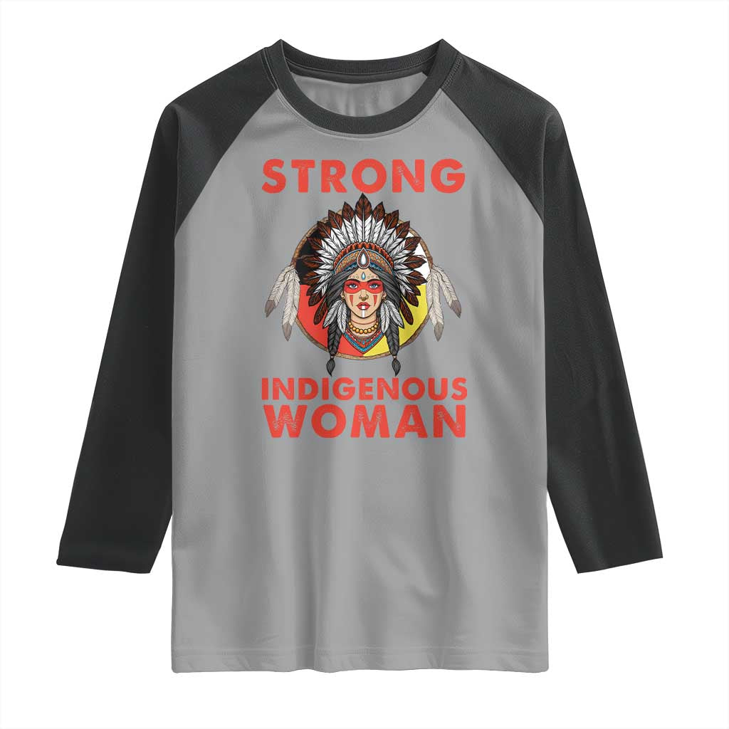MMIW Native American Strong Indigenous Woman Raglan Shirt TS14 Sport Gray Black Print Your Wear