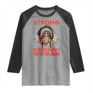 MMIW Native American Strong Indigenous Woman Raglan Shirt TS14 Sport Gray Black Print Your Wear