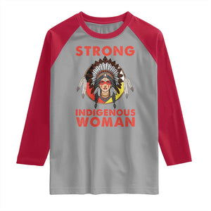 MMIW Native American Strong Indigenous Woman Raglan Shirt TS14 Sport Gray Red Print Your Wear