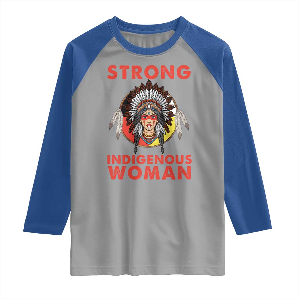 MMIW Native American Strong Indigenous Woman Raglan Shirt TS14 Sport Gray Royal Print Your Wear