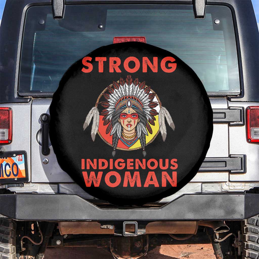 MMIW Native American Strong Indigenous Woman Spare Tire Cover TS14 No hole Black Print Your Wear