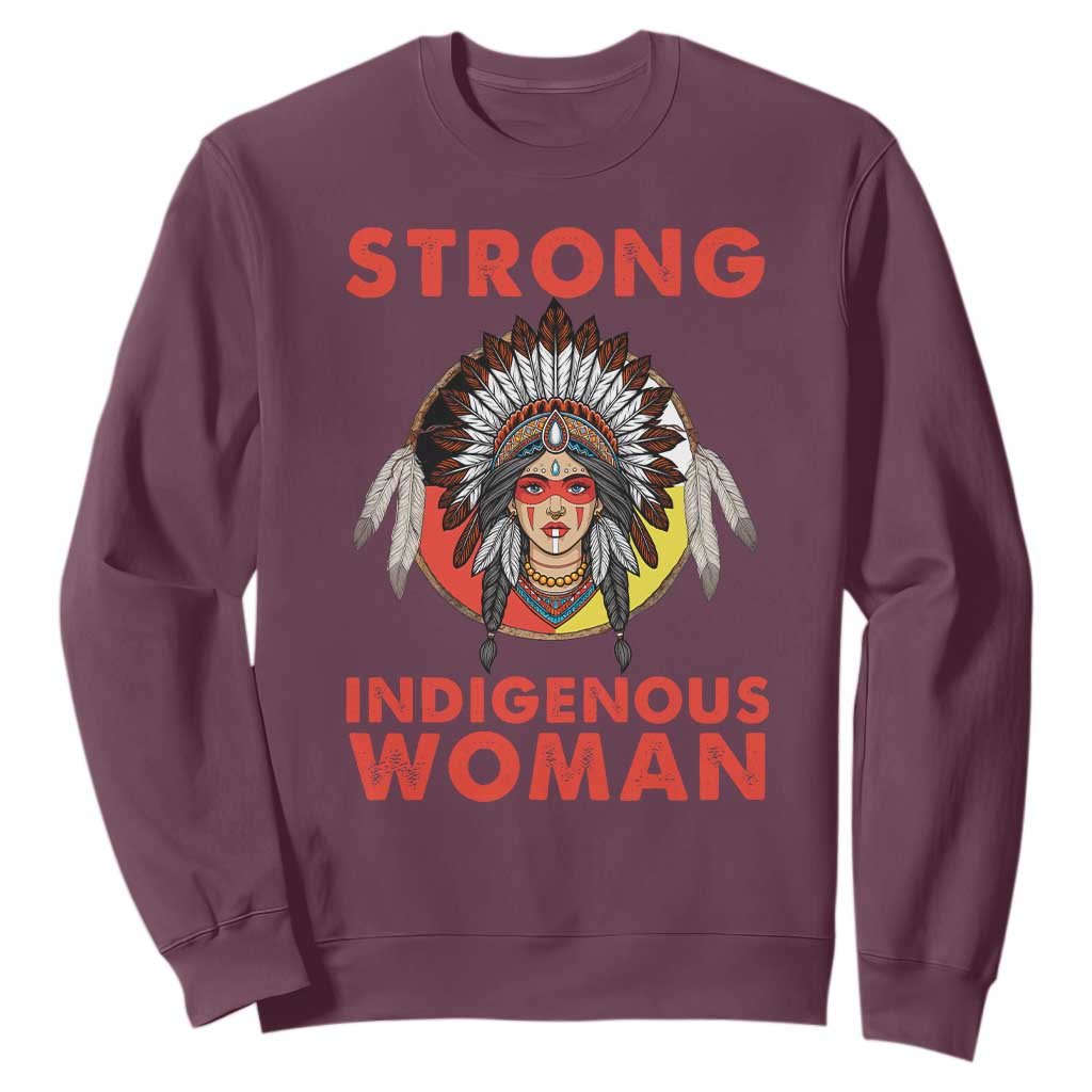 MMIW Native American Strong Indigenous Woman Sweatshirt TS14 Maroon Print Your Wear